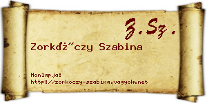 Zorkóczy Szabina névjegykártya